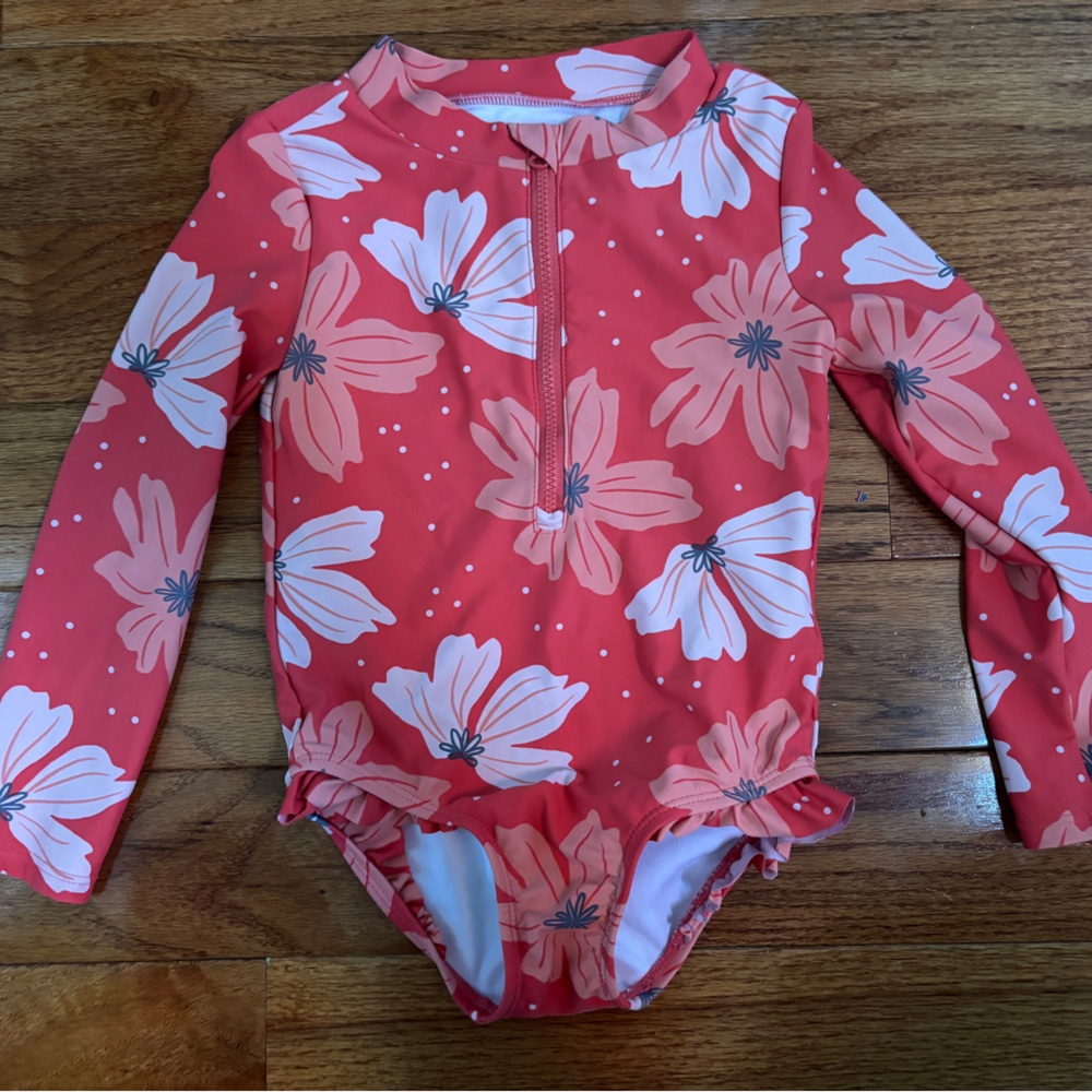 Carters 4T Floral Long Sleeve Kids Swimwear